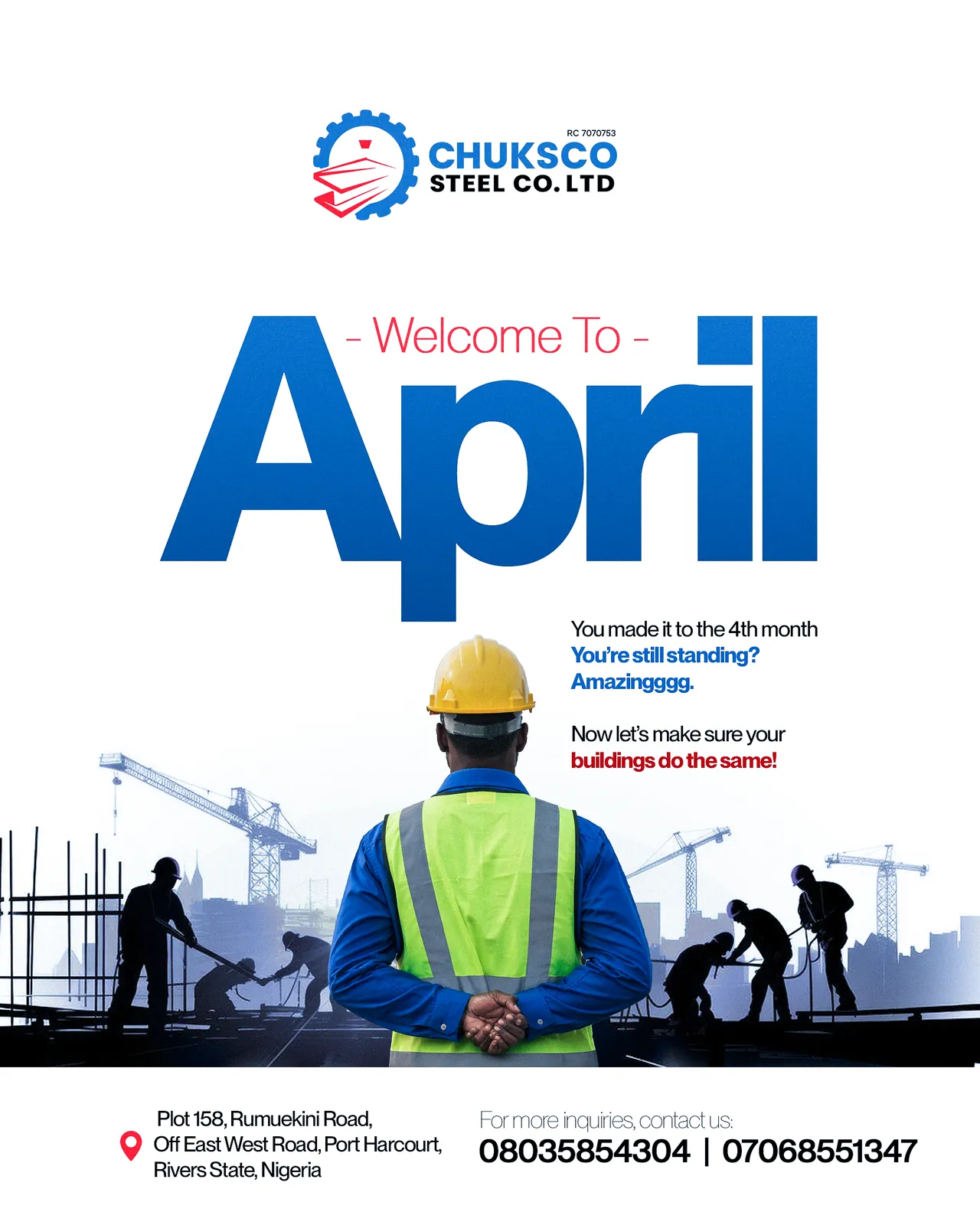 Chuksco Steel Co April new month flyer