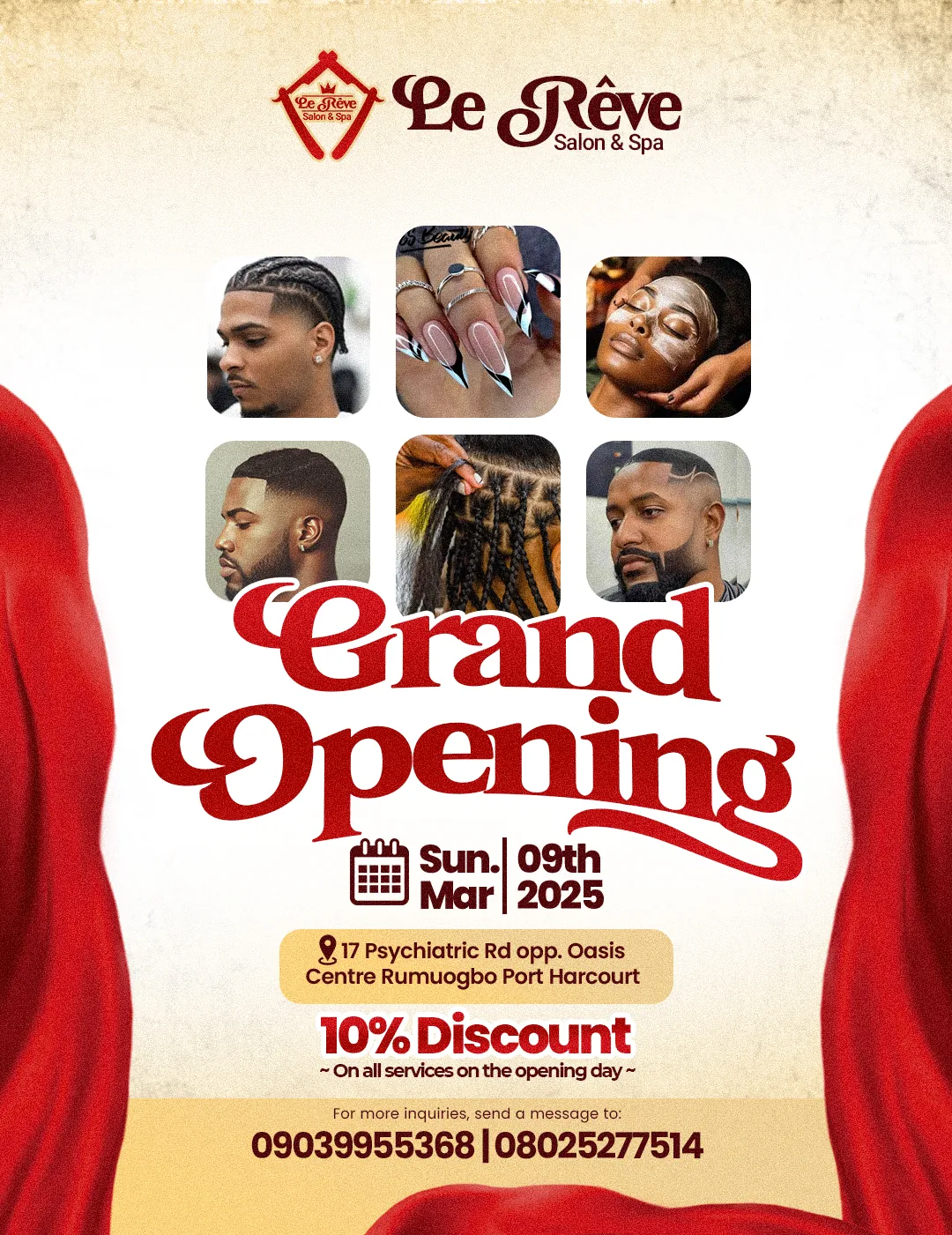 Le Rêve salon & spa opening poster